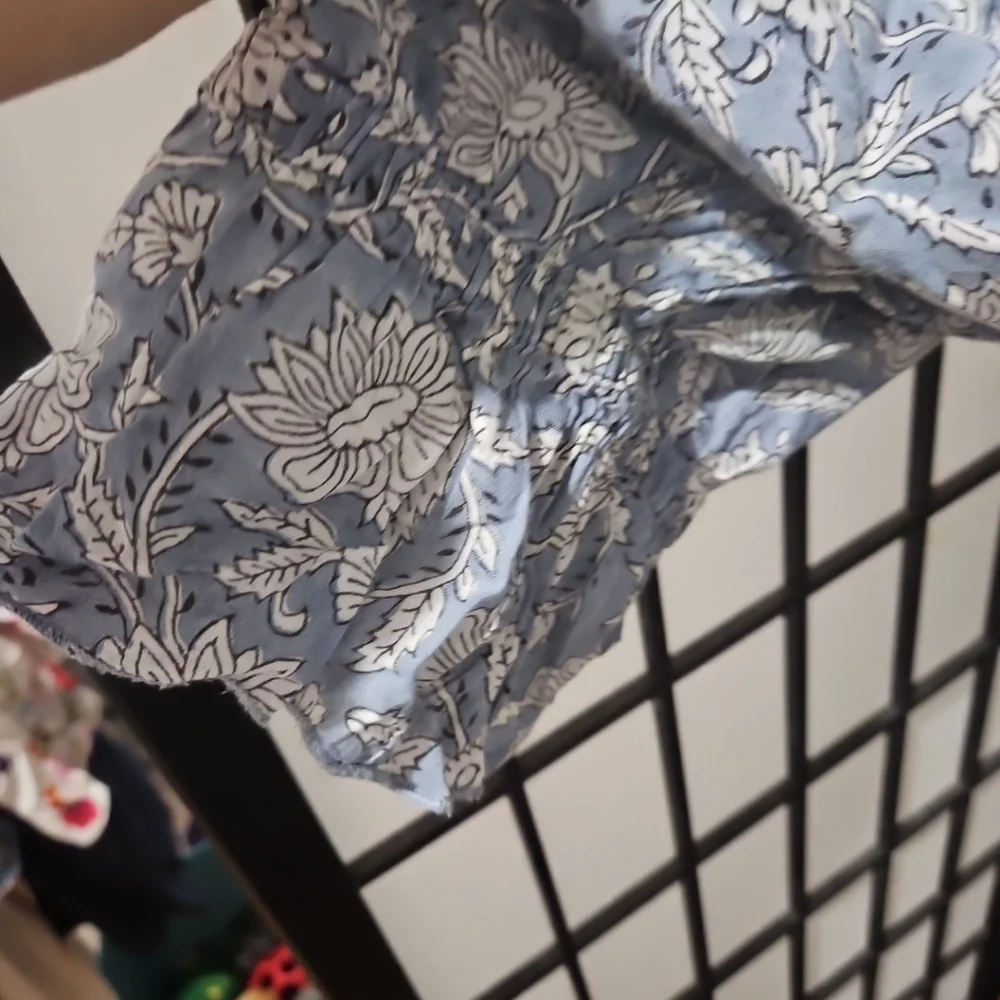 Daughters of India XL Blue & White Floral Maxi Length Dress - Picture 7 of 8